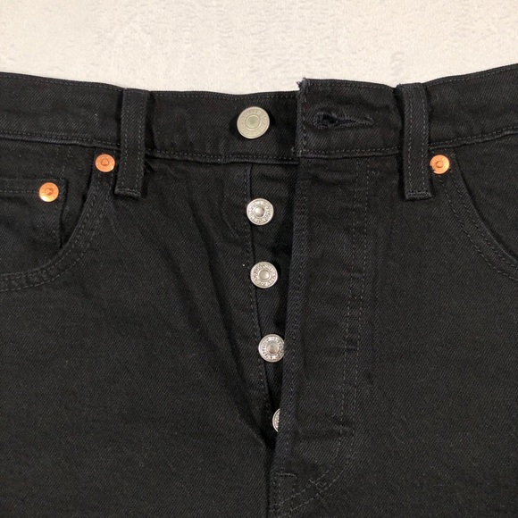 Levi’s Ribcage Black raw hem shorts button fly - Picture 3 of 8